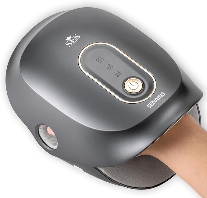 SENAINS Cordless Hand Massager with Heat and Compression,Soothing Stretching & Kneading,Wrist,Palm & Finger Massage,3 Modes & 3 Intensities,Gifts for Women Men Relaxation at Office,Gray