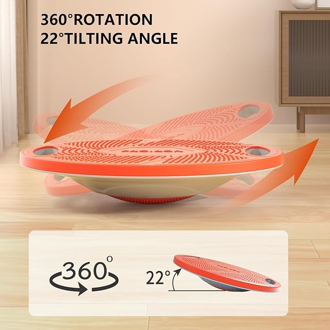 PROIRON Upgraded Wobble Balance Board, 16.34”TPE Non-Slip Stability Board, Portable Exercise Balance Trainer with Handle for Home Gym, Standing Desk, Core Training & Physical Therapy for Adults Kids