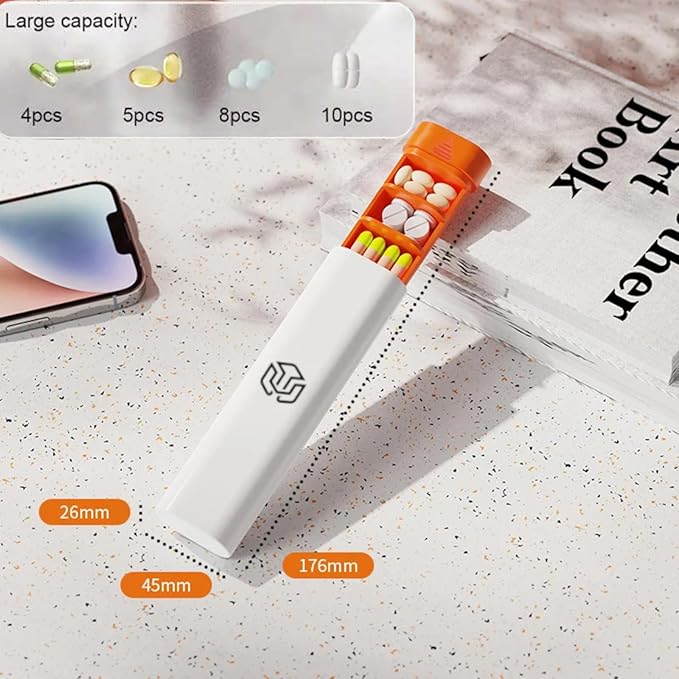 Weekly 7 Day Pill Organizer, Small Travel Pill Case, Medicine Organizer for Supplements and Vitamins