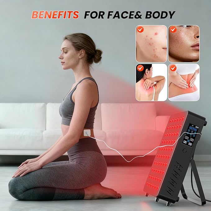 Red Light Therapy Panel for Face and Body -Near Infrared Red Light Device with Timer, RC, Dual Chip for Improve Sleep, Skin Health, Pain Relief -Upgraded Version in 2026