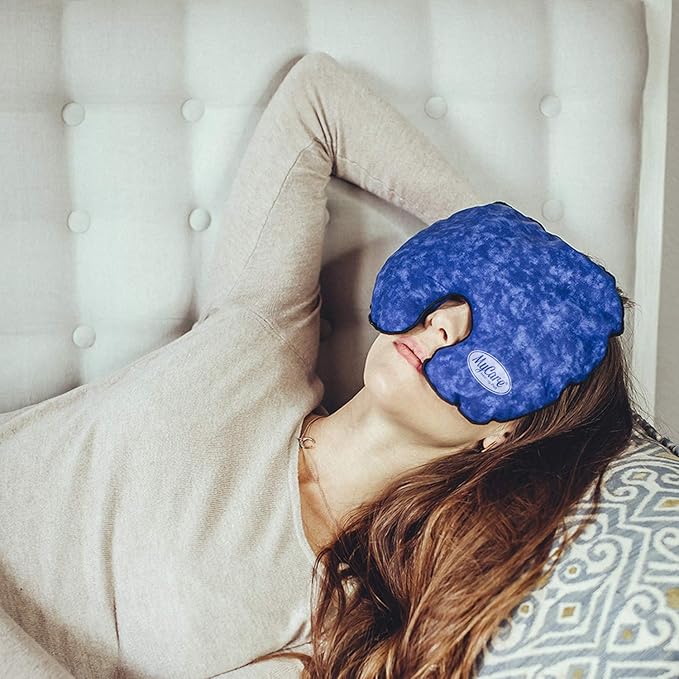 Hot Cold Face Mask with Washable Cover – Reusable Natural Relief for Migraine, Sinus, Headache, and Stress