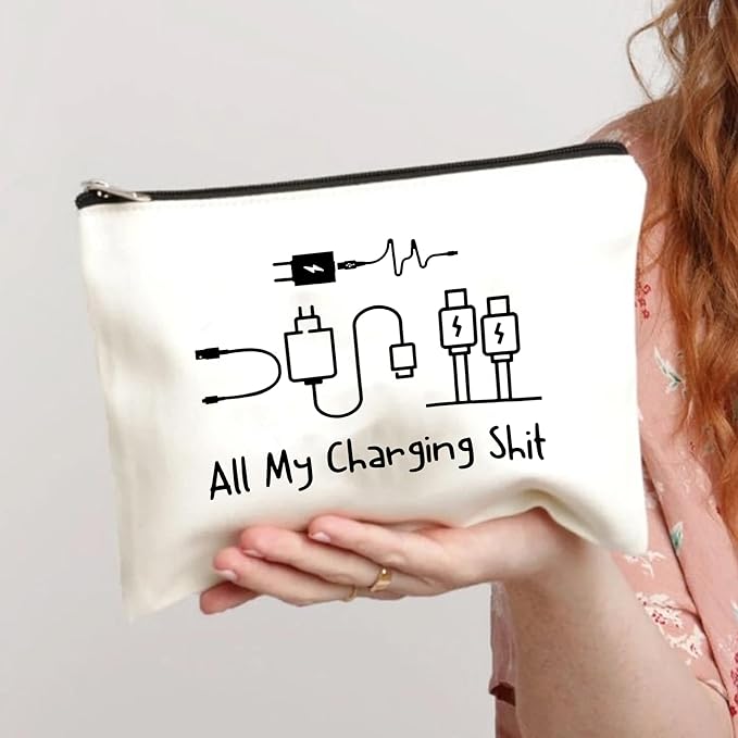 All My Charging shit bag,Fun and versatile bag with charger graphics, teenage boy gift, birthday gifts, travel accessories (Style D)