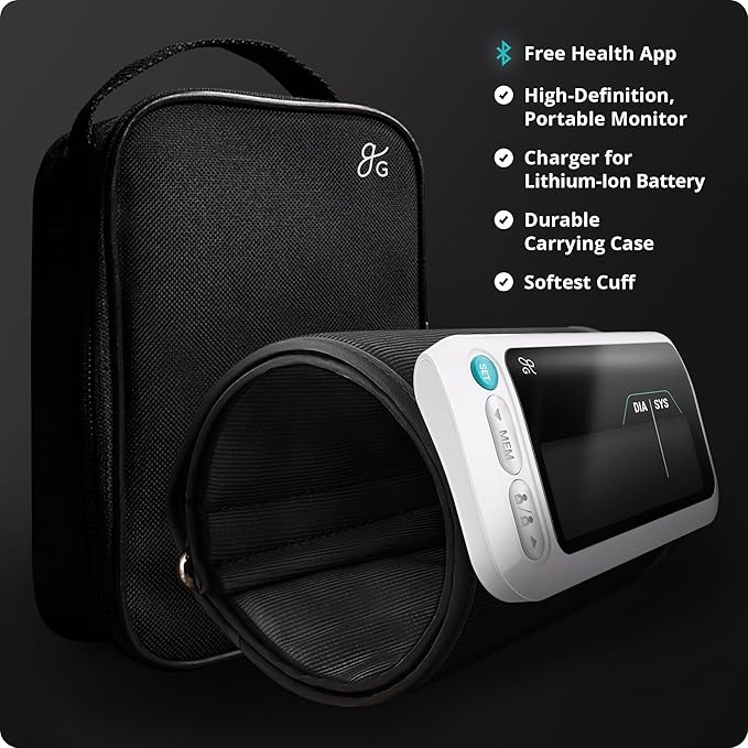 Greater Goods Bluetooth Blood Pressure Monitor with Automatic Upper Arm Cuff, App-Enabled for iOS and Android
