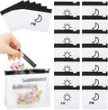 Colarr 14 Pcs AM PM Pill Pouches Bags Reusable Zippered Day and Night Pill Organizer with Slide Lock for Travel Medicine Case, 1 Large 14 Small(Black)