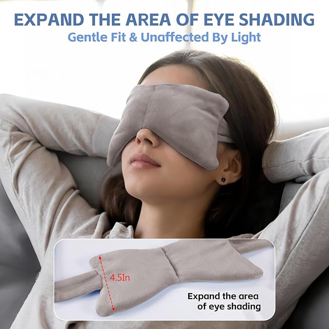 SPRING SEAON Weighted Eye Mask with 100% Patented Light Blocking Design for Men and Women, Velvet Gravity Eye Mask with Adjustable Head Circumference for Sleeping, Airplane, Travel, Gifts for Wife