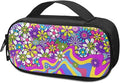 Hippie Flowers Purple Insulin Cooler Bag Water & Scratches Resistant Glucose Meter & Diabetic Supplies Travel Case to Store Insulin Pen, Lancets, Insulin Syringe