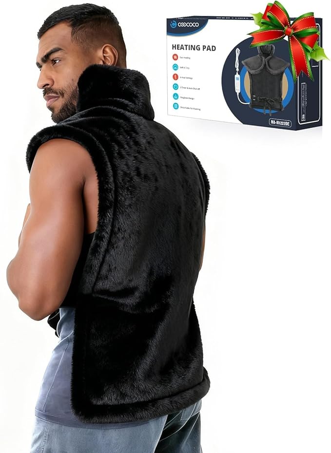 CooCoCo Large Heating Pad for Back Pain Relief, Electric Heat Pad for Neck and Shoulders, FSA Eligible Back Heated Pad, HSA Store Eligible Items, ETL Certified, 24"x37"