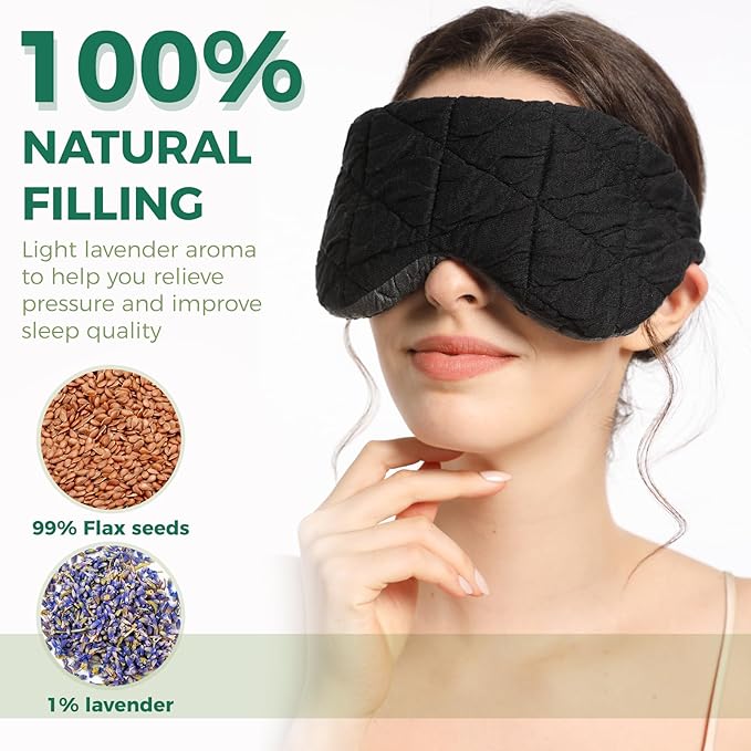Microwave Activated Warm Eye Compress, Heated Mask for Dry Eyes, Stye Treatment, Relief Eye Fatigue, Moist Warm Eye Compress, Weighted Eye Mask for Sleeping