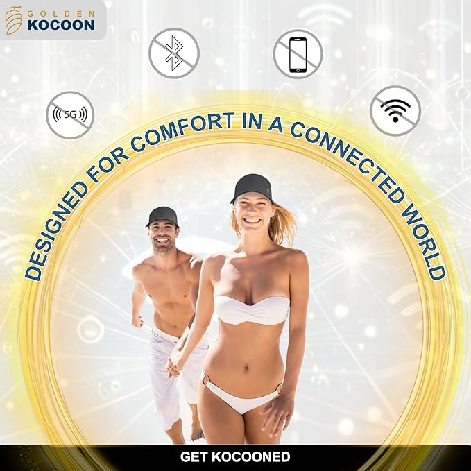 Golden Kocoon®- E.M.F Cap Hat- Bamboo Faraday Fabric Liner- 5.g, Cell Towers, Bluetooth, Smart Meters & WiFi