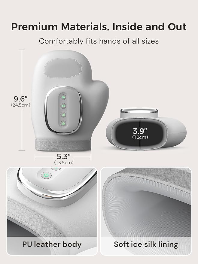 【Christmas Gift】Hand Massager with Heat & Compression – Relief for Arthritis, Carpal Tunnel, & Muscle Tension – 3 Massage Modes, 5 Compression Levels, & Adjustable Temperature – Gift for Women, Men