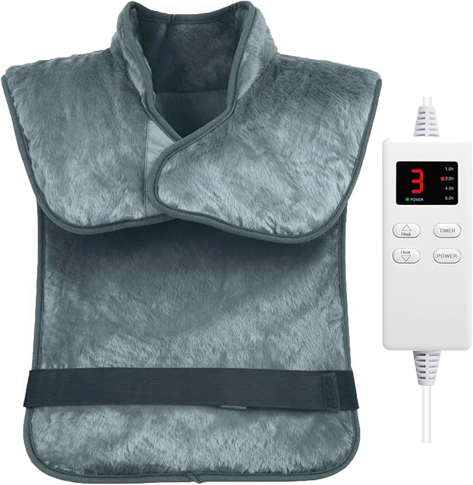 Heating Pad for Back Pain Relief, Large 24"x33" Neck Shoulder Heating Pad with 6 Temperature Settings, 4 Auto-Off Timers, Machine Washable, Christmas Birthday Gifts for Women Mom