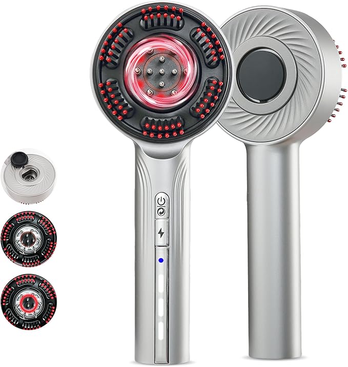 3-in-1 Hair Oil Applicator & Cordless Electric Head Massager,Electric Scalp Massager,IPX7 Waterproof, Portable Scalp Brush for Home & Travel