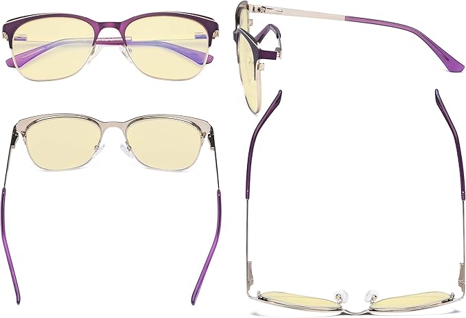 Eyekepper Blue Light Glasses - Square Digital Eyeglasses for Women Blocking Computer Screen UV Rays