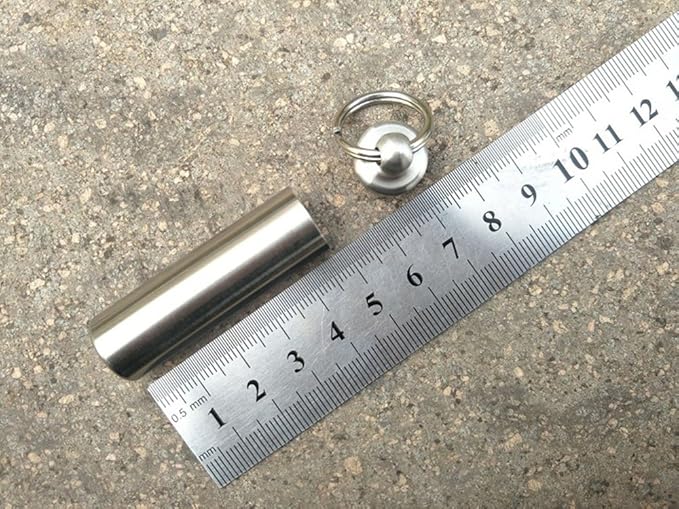 Stainless Steel Mini Waterproof Pill Case,Capsule Seal Case Holder Container for Outdoor Sports