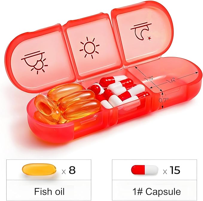 AIMI Weekly Pill Organizer 3 Times a Day, Large 7 Days Pill Box 3 Times a Day with Separate Container, Portable Pill Case for Medication, Vitamins, Fish Oil and Supplements