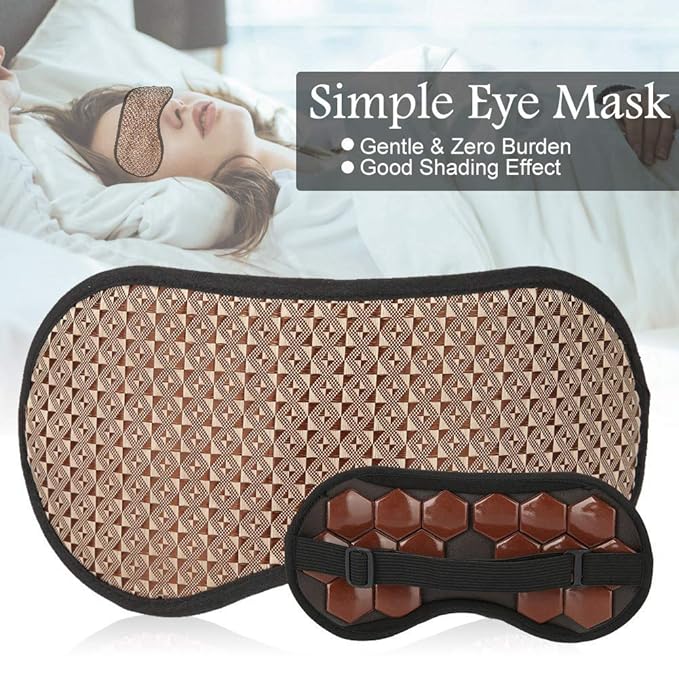 Magnetic Sleeping Eye Mask, Soft Adjustable Jade Stones Eye Masks Patch Magnet Therapy Eyeshade Eye Cover Masks for Women Men Sleeping Travel Naps, Home, Hotel (Red)