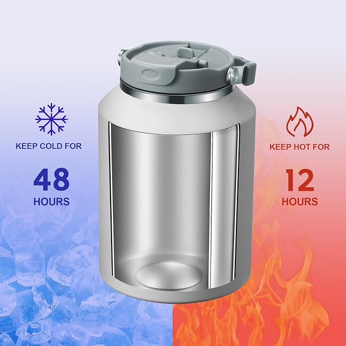 Gpeng 40 oz Tumbler with Handle, Water Bottles with Straw Lid, Insulated Stainless Steel Travel Mug Cup Holder Friendly, Keep Drinks Cold or Hot for 48+ Hours
