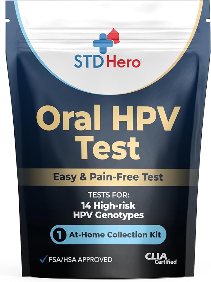 STD Hero Oral HPV Test Kit for Women and Men - at-Home Oral Rinse Collection for Health Screening - Simple, Private, and Easy-to-Use Home Test