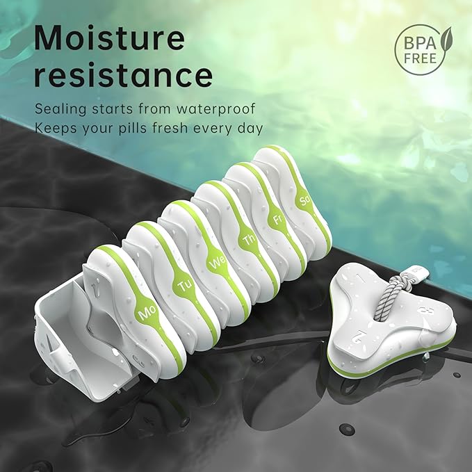 Weekly Pill Organizer 3 Times a Day, Large Travel Pill Box 7 Day, Detachable Daily Pill Case, Portable Pill Container Holder for Medication, Vitamins, Fish Oil and Supplements, White