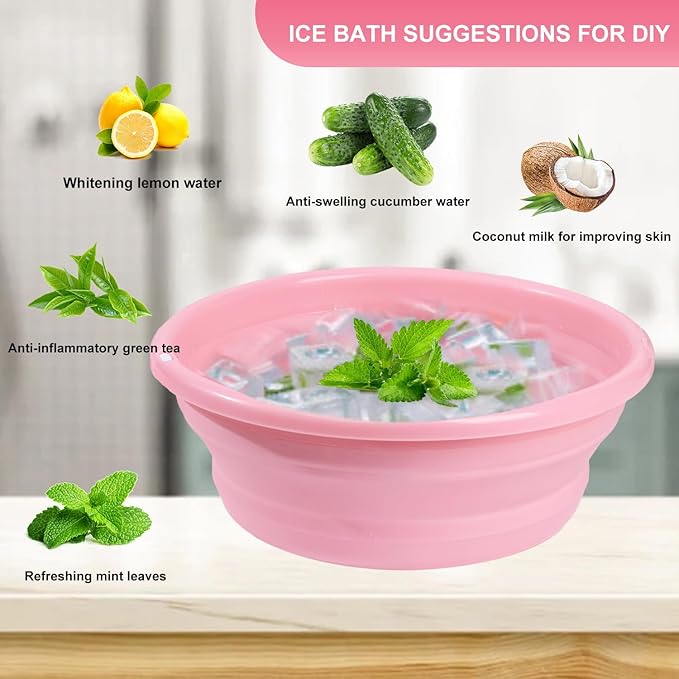 Facial Ice Bath Kit, Cold Plunge for face, Foldable Face Bowl for Face Ice Bath