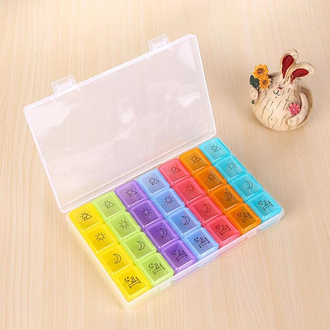 Weekly 7 Day Pill Organizer, Travel Pill Box, Pill case, Medicine Organizer, Pill Container, Pillbox 7 Day, Pill Dispenser, Medication Organizer, Pill Organizer Weekly