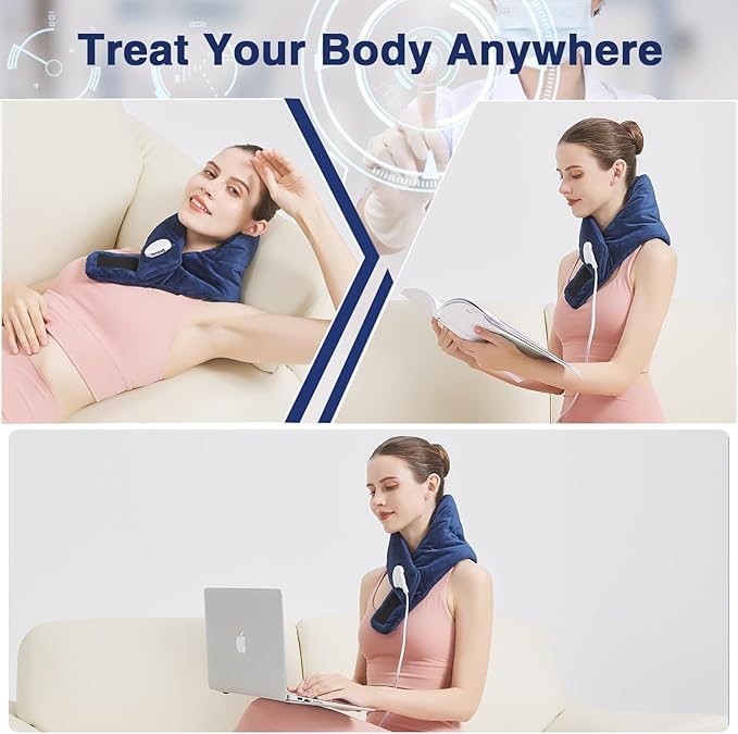 Heating Pad for Neck Pain Relief, Neck Heating Pad for Soreness Stiffness,Heated Wrap Warmer for Cervical Spondylosis,Auto Shut Off,86-158°F Temp Setting
