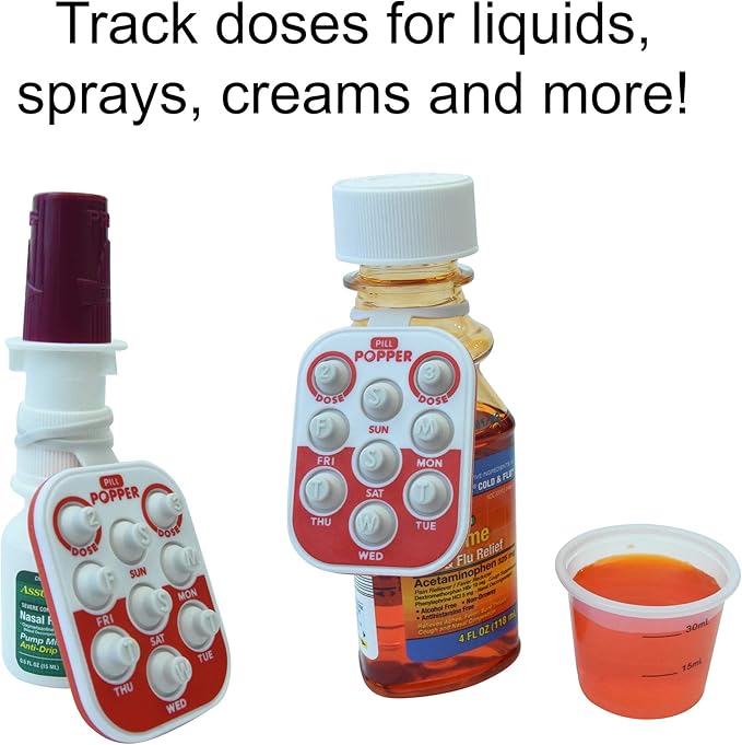 Pill Popper - Memory Aid Medication Dose Tracker (2 Pack)