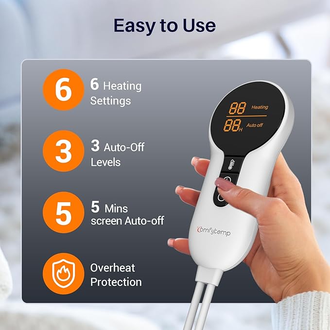 Comfytemp Weighted Heating Pad for Neck and Shoulders, Heating Pads for Back, Wearable Electric Heating Pads, Adjustable Heated Wrap with Auto-Off, Birthday Gifts for Women Men Mom & Mom Day Gifts
