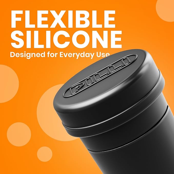 Pilli CVS Pill Bottle Decorative & Functional Cover for CVS Prescription Bottles – Prescription Pill Bottle and Cap Cover – Durable Silicone – Medication Cover – Reusable (Black)