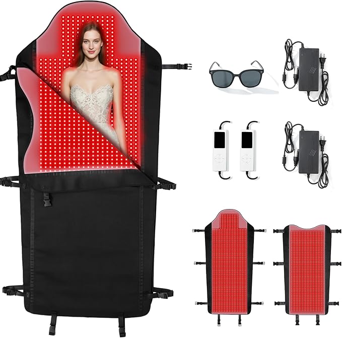 Red Light Therapy Mat for Full Body, 75"*35" Red Light Therapy Blanket with 2704 LEDs and Controller, 660nm&850nm Near Infrared Light Therapy, 3in1 LEDs Light Blanket for Back Waist Belly Joint Muscle
