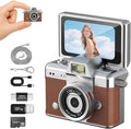 Mini Keychain Camera with Flip Screen Series,1080P HD Multiple Shooting Recording Modes, Portable Digital Camera with 16GB SD Card for Travel, Party. Ideal Pendant Gift