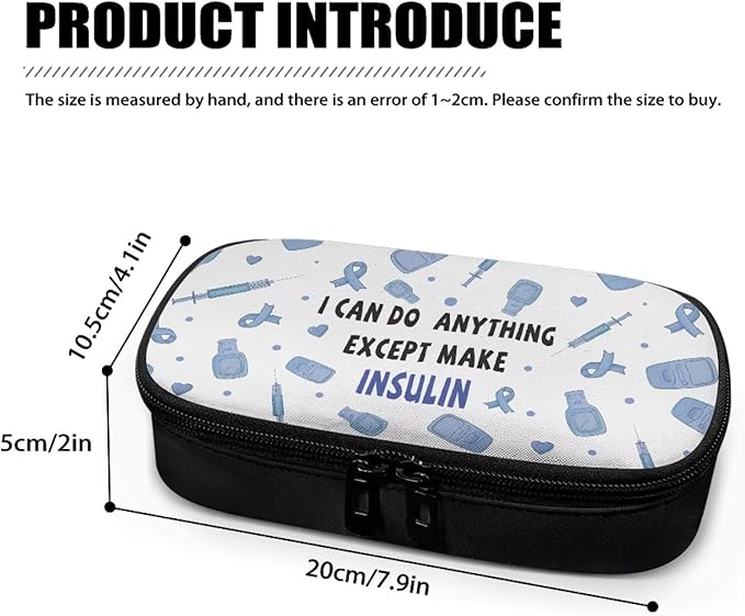 Rnyleeg White Insulin Cooler Travel Case Portable Diabetic Bags for Women Men Diabetic Supplies Storage for Home I Can Do Except Make Insulin