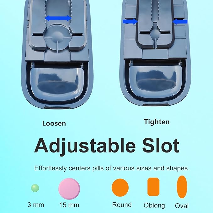Pill Cutter for Cutting Multiple Pills, 1/2 1/4 Tablet Splitter for Large, Small and Tiny Pills, with Centering Device, Improved Sharp Blade, Storage Organizer (Black)