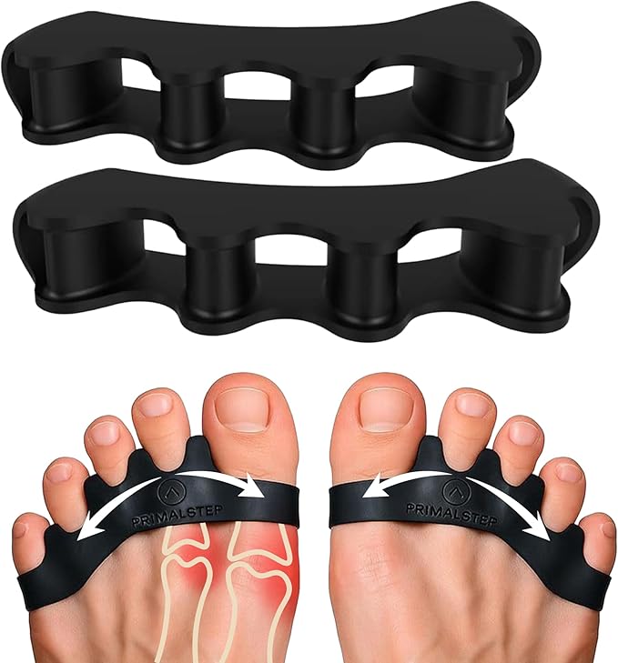 VYCE PrimalStep Toe Separators, Spreaders, Spacers, Straightener to Correct Toes for Men and Women, Bunion Corrector, Plantar Fasciitis and Athletic Mobility, S/M