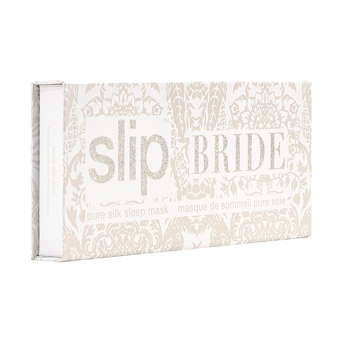 slip Silk Sleep Mask - Bridal Collection - Bride - 100% Pure Mulberry 22 Momme Eye Mask - Comfortable Sleeping Mask with Elastic Band + Pure Silk Filler and Internal Liner