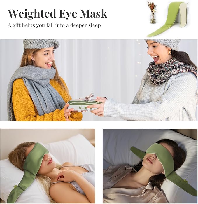 Weighted Eye Mask for Sleeping, Blackout Gravity Sleep Masks for Women Men, Cloud-Like Comfort Softness, Memory Foam, 3D Contoured, Night Eye Covers for Side Sleeper, Meditation & Relaxation