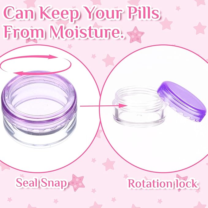 Small Pill Organizer Box, 8 Pcs Travel Pill Case Holder Portable Daily Mini Pill Container BPA Free Pocket Pills Medicines Storage Container for Pocket Purse Briefcase Medicine Storage Box