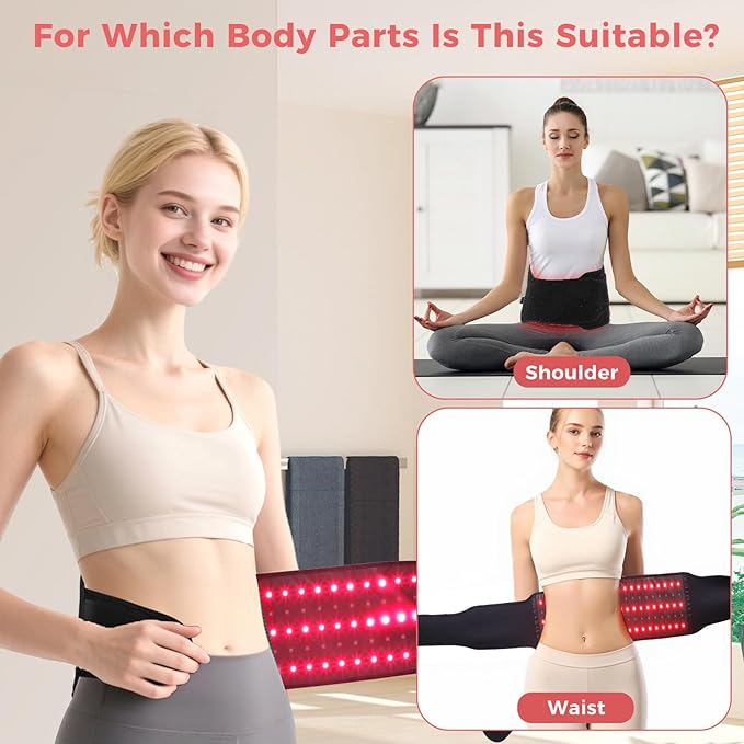 Upgrade Red Light Therapy for Body - Infrared Red Lights Belt 660nm & 850nm Infra LEDs Light for Body Back Knee Hands Waist Relax, Birthday Christmas Gift for Women Men Mom Father Lover
