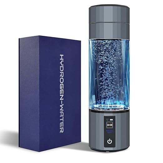 Premium Hydrogen Water Bottle Generator, Up to 6700+ PPB Water Hydrogenator with Color Screen and Timer-Enabled, 8 oz Hydrogenated Water Bottle, SPE+PEM Tech, Hydrogen Water Generator, Gift Box