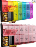（2 Pack Set） Colorwing Extra Large Pill Organizer 2 Week Solution