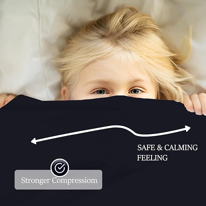 Sensory Bed Sheet for Deep Pressure Therapy – Spandex Bed Sheet – Sensory Compression Blanket for ADHD, Autism – Breathable & Hypoallergenic, Navy, Twin Size