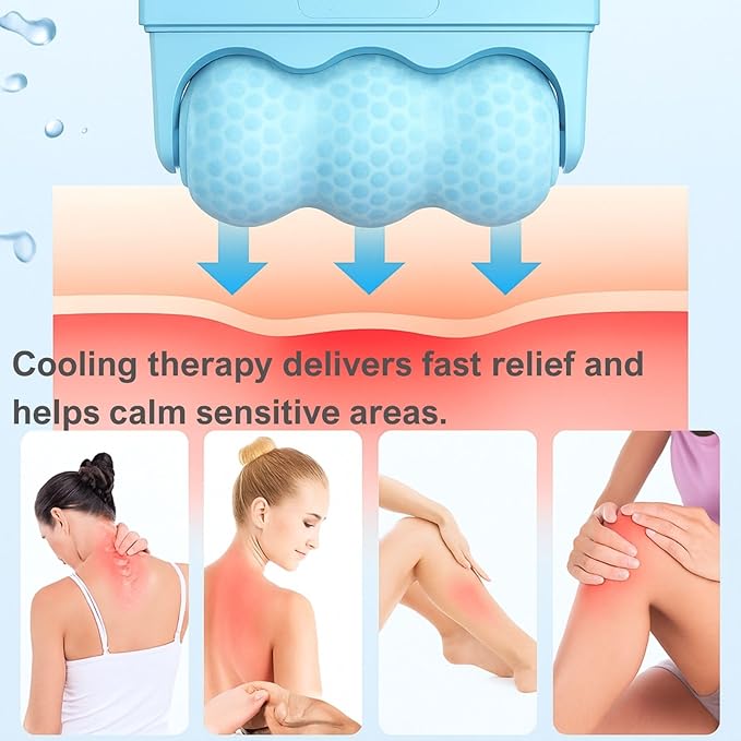 Ice Roller for Face Cooling Massager for Puffiness, Wrinkle Reduction & Migraine Relief – Portable, Reusable – Ideal for Women & Men(Blue)
