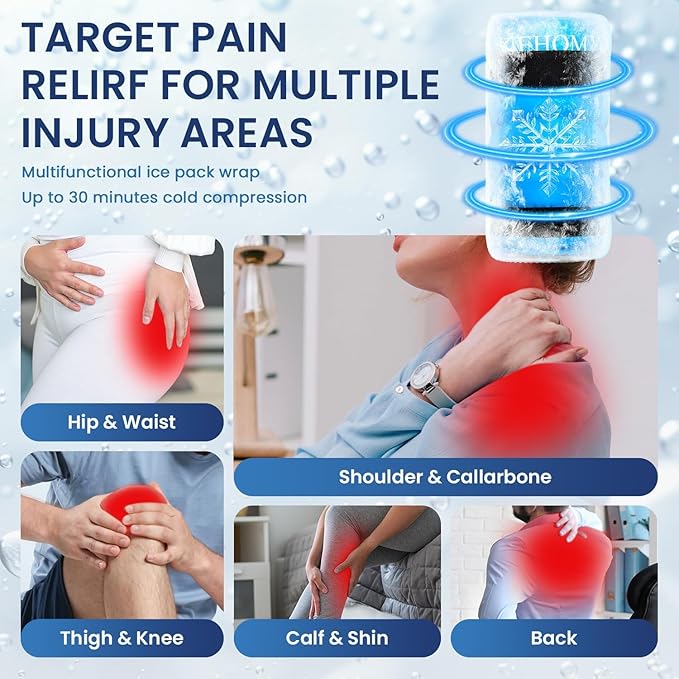 Gel Hip Ice Pack for Injuries, Reusable Cold Pack for Sciatica Pain Relief, After Surgery Recovery Supplies/Gifts for Women/Men, Hot and Cold Therapy Ice Wrap for Knee/Back/Shoulder