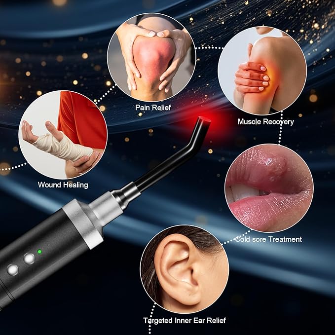 HomeCare Red Light Therapy Wand, Portable Handheld Red & Infrared Light Therapy Device with 5 Wavelengths (460/630/660/850/900nm), 10Hz Pulse, Smart Memory, Rechargeable for Face & Body Care
