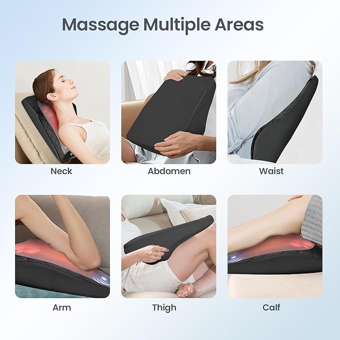 Back and Neck Massager, FSA Eligible HSA Store Massager for Pain Relief Deep Tissue, Heated Massage with Vibration, Massage Pillow for Neck, Back, Shoulder, Leg, Gifts for Women Men