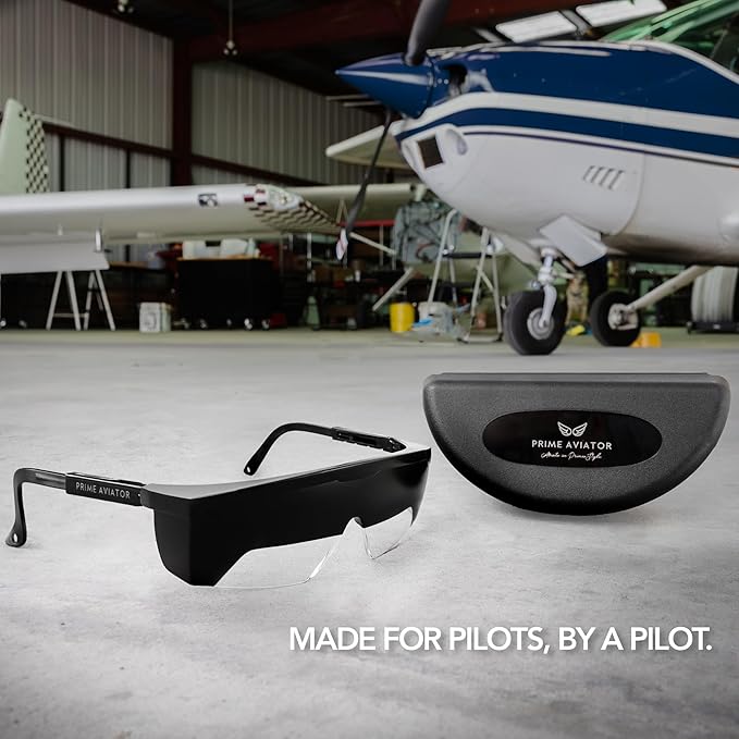 FOGGLES IFR Flight Training Glasses - Pilot Training & Simulating IMC, Sun Glare Protection, Adjustable Temples for Comfort, Blockalls, Hard Case