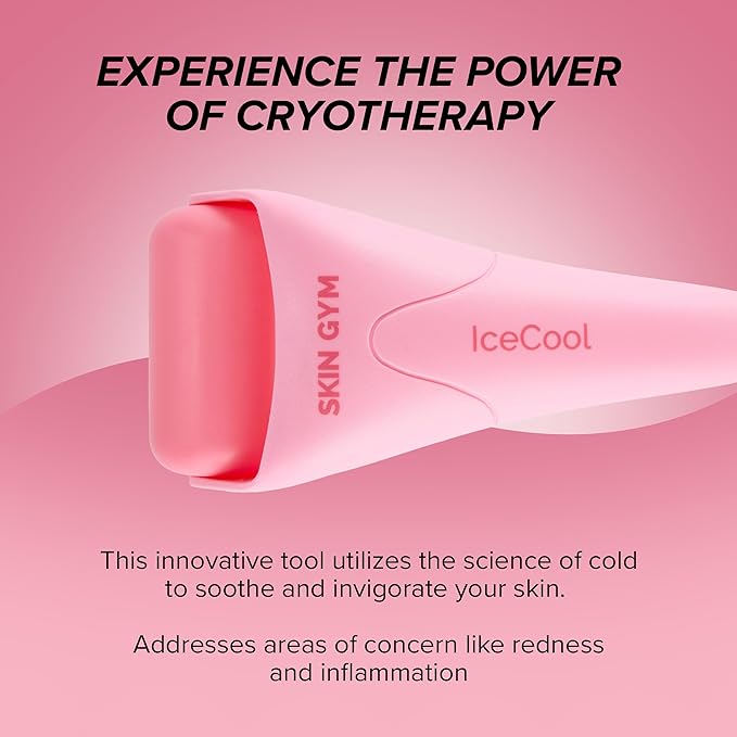 SKIN GYM Ice Roller for Face, CryoGel Cooling Facial Roller for Puffiness, Redness, Skin Firming & Depuffing, Cryotherapy Skin Care Tool