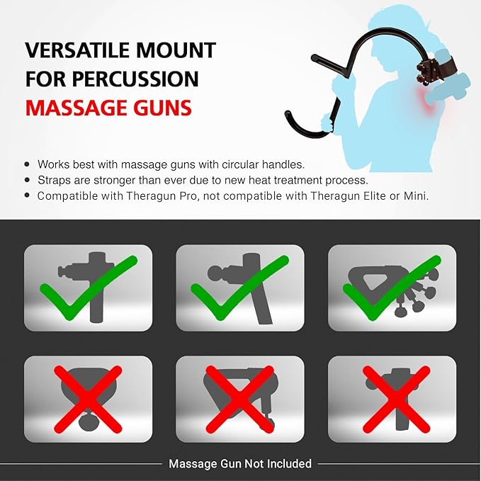 Dorso Bundle (Includes Mount and Cane) for Use with Percussion Massage Guns to Extend Reach