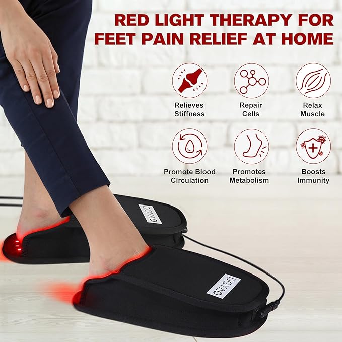 Infrared &Red Light Therapy Devices: Pain Relief 660＆880NM LED for Foot Feet Toes Instep Pain Relief FDA Cleared Device (Two Pads Set)