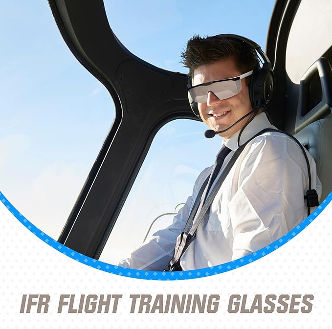Aviation Flight Training Glasses Adjustable View Limiting Goggles Device with Glasses Box and Tag (Gray)